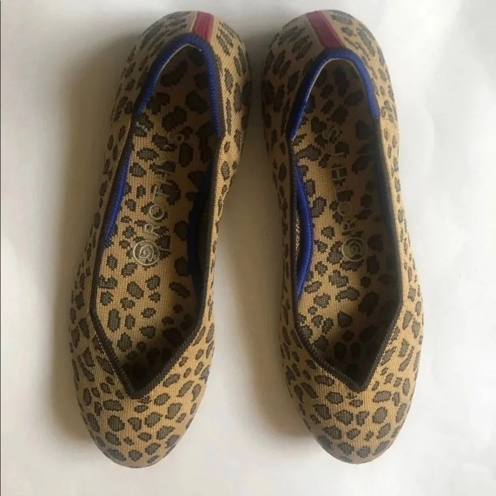 Rothy’s Leopard animal print Flats Loafers size 8